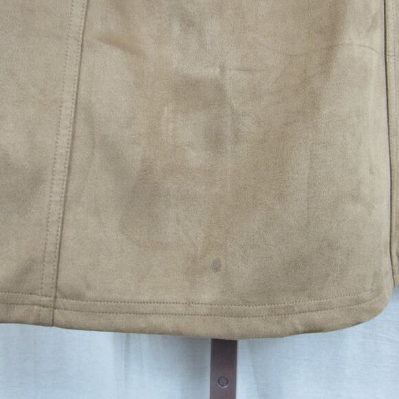 NWT Relish Small Noless Khaki Faux Suede Bodycon High Waist A-line Pencil Skirt - Picture 5 of 5